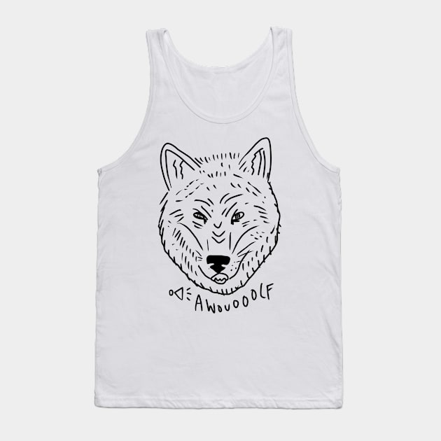 Cool Wolf Head Tank Top by MagnumOpus